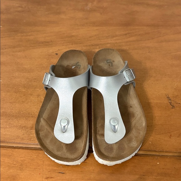 Birkenstock Papillio Gizeh Platform Stylish Silver Women's Sandals Size 8 - Picture 9 of 15